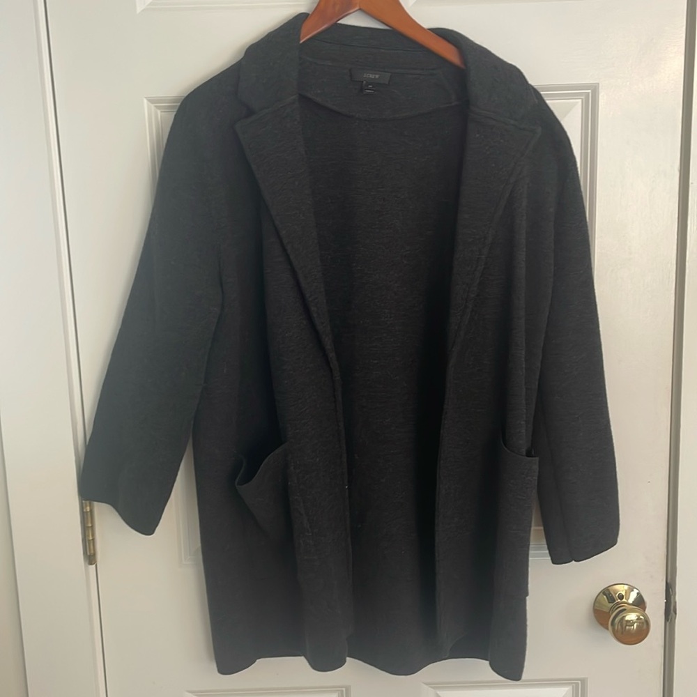 J. Crew Dark Charcoal Open Front Blazer Jacket